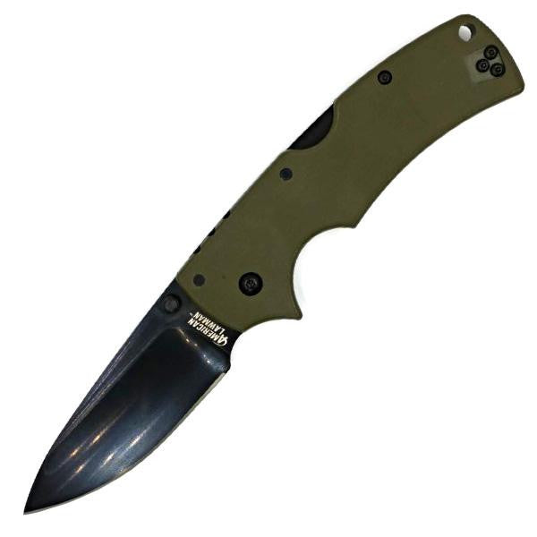 American Lawman, OD Green Handle, Black Plain w-Clip