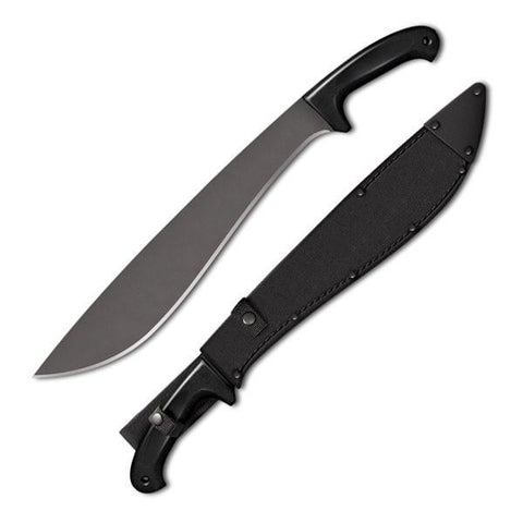 Jungle Machete, Black Handle & Blade w-Sheath, 16 inch