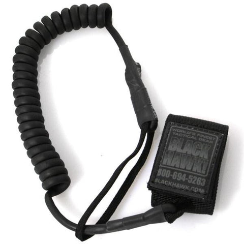 Tactical Pistol Lanyard, Coiled, Black