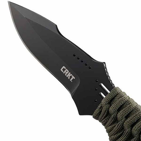 Thunder Strike, Paracord Wrapped Handle,Black Plain w-Sheath