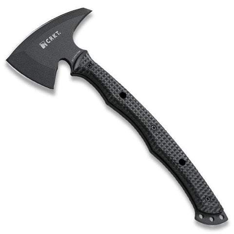 Kangee T-Hawk, Black GFN Handle, Black Plain Edge w-Sheath