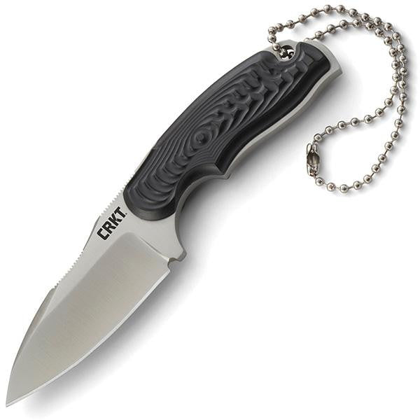 Civet Drop Point, Black GRN Handle, Satin Plain w-Sheath