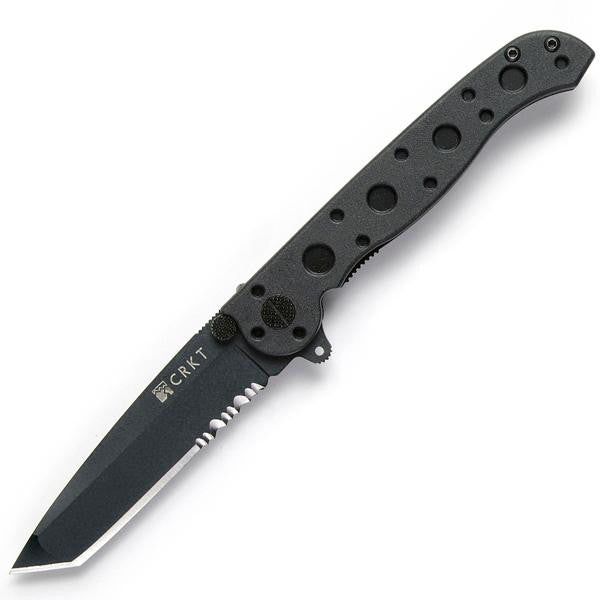M16-10KZ, Black GFN Handle, Black Tanto ComboEdge w-Clip