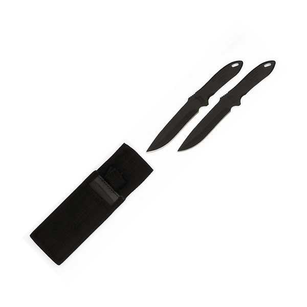 Throwing Knives, 2, All Black, Nylon Sheath
