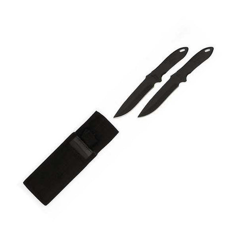 Throwing Knives, 2, All Black, Nylon Sheath