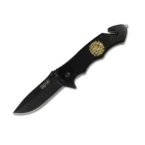 TacAssist, FIRE Medallion, Black Aluminum Handle, Plain