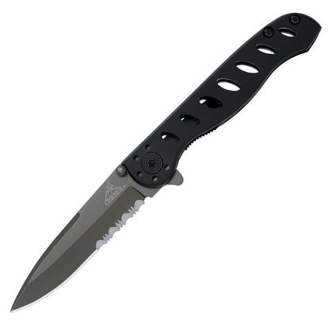 Evo Jr., Black Aluminum Handle, Black TiNi ComboEdge