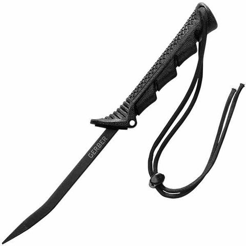 Mini Pry Bar, Black GFN Handle w-Paracord Leash