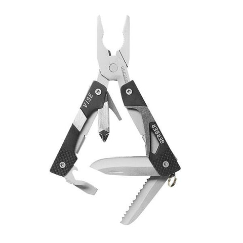 Vise Pocket Tool, Black Stainless Steel, 10 Functions