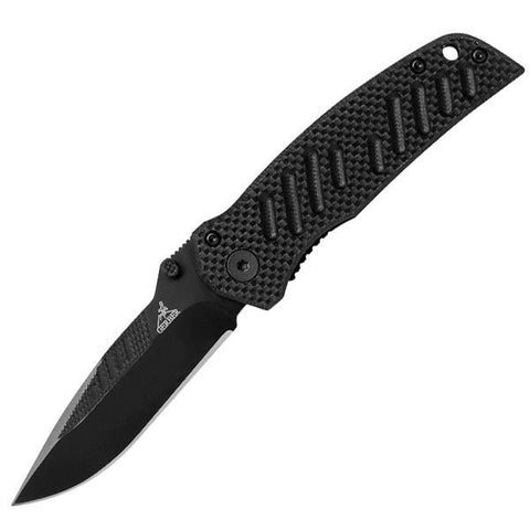 Mini Swagger, Black G10-SS Handle, Black Drop Point Plain