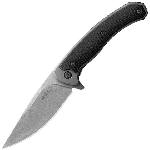 Strobe, Black K-Textured Handle, Stonewash Plain w-Clip