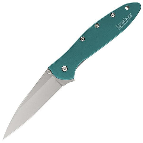 Leek Assisted, Teal Aluminum Handle, Bead Blast Plain