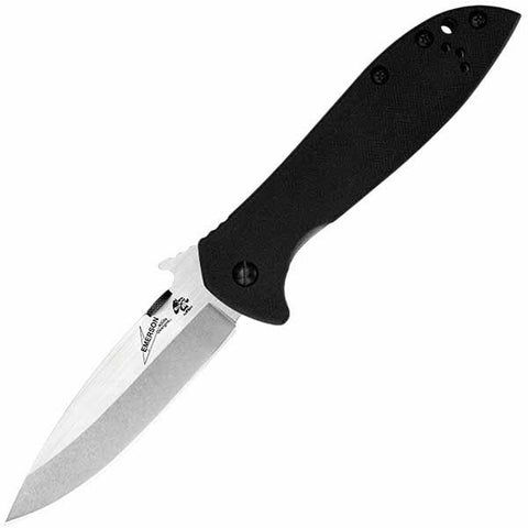 Emerson CQC-4KXL Wave, Black G10-SS Handle, Stonewash Plain