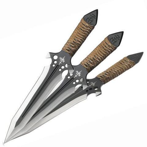 Kit Rae HellHawk Thrower Set, Black w-Sheath