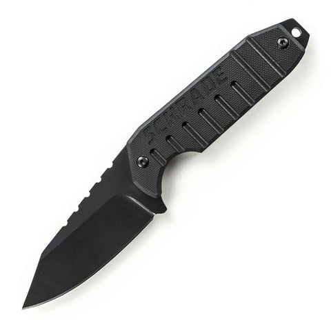 SCHF16 Neck Knife,G10 Handle,Black Clip Point Plain w-Sheath