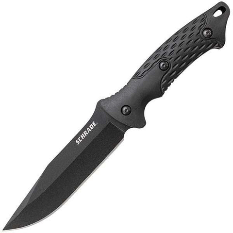 SCHF30, Black TPE Handle, Black Clip Point Plain w-Sheath