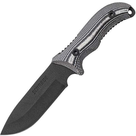SCHF36M, Micarta Handle, Black Drop Point Plain w-Sheath