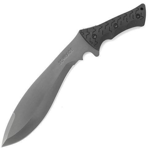 SCHF48, Black TPE Handle, Ti Drop Point Plain w-Sheath