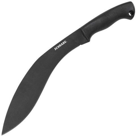 SCHGK1, Gurkha Kukri, Black TPE Handle, Black Plain w-Sheath
