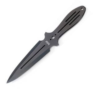 Triple Threat Throwing Knives, Set of 3, Black w-Sheath