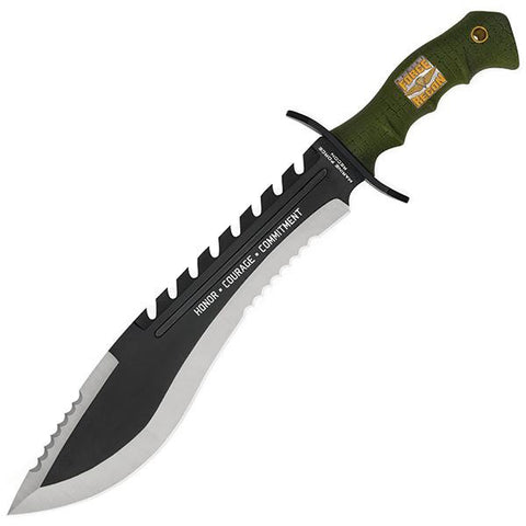 U.S.M.C Kukri Machete, Green Rubber Handle w-Belt Sheath